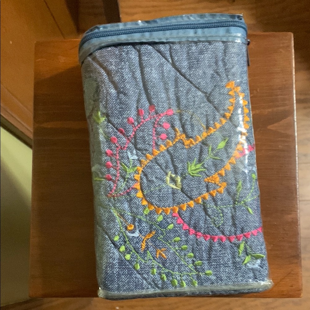 1977 Dry Goods- Embroidered Denim Sham-Standard Size